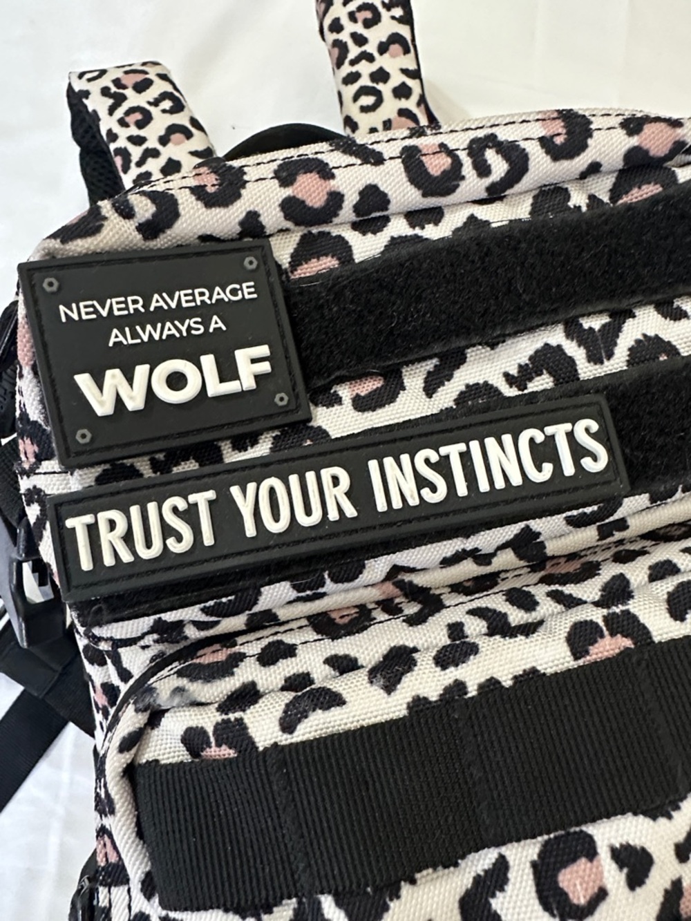 WOLF Pink and Black Leopard Print Mini Backpack - Picture 3 of 11